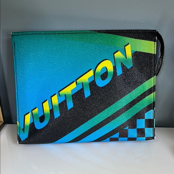 Louis Vuitton Men's Vibrant Blue and Black Toiletry Bag - Picture 1 of 1